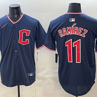 Men's Cleveland Guardians Jose Ramirez #11 Navy Alternate Limited Player Jersey