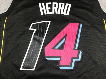 Men's Miami Heat Tyler Herro #14 Black Swingman Player Jersey1 - City Edition