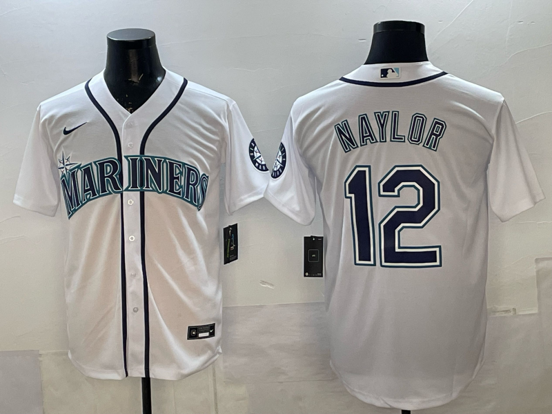 Men's Seattle Mariners Josh Naylor #12 White Home Replica Jersey