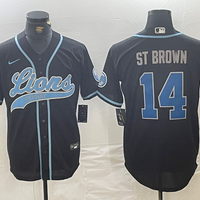Amon-Ra St. Brown #14 Detroit Lions Black Player Jersey - JerseysFreak