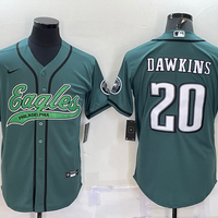 Men's Philadelphia Eagles Brian Dawkins #20 Midnight Green Game Jersey1 Joint Edition
