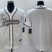 Men's New York Yankees White Replica Blank Jersey1 Joint Edition