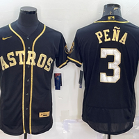 Men's Houston Astros Jeremy Pena #3 Black Replica Team Jersey1