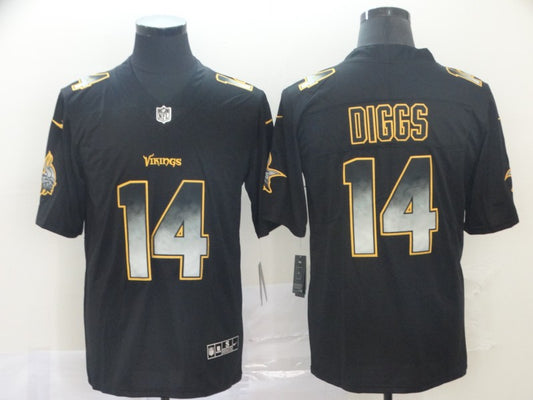 Men's Minnesota Vikings Stefon Diggs #14 Black Authentic Game Jersey1