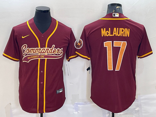 Men's Washington Commanders Terry McLaurin #17 Red Game Jersey1 Joint Edition