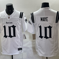 Men's New England Patriots Drake Maye #10 White Game Jersey