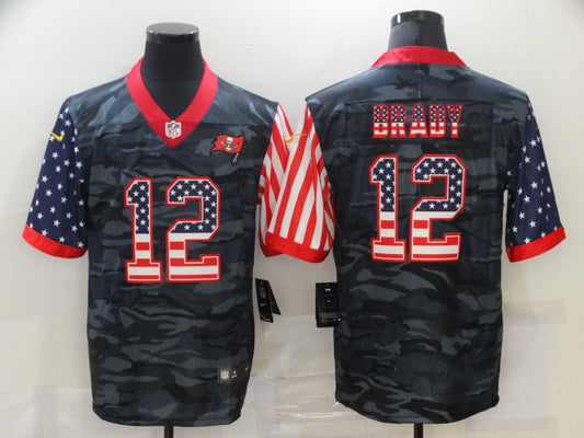 Men's Tampa Bay Buccaneers Tom Brady #12 Gray Camouflage Player Game Jersey1