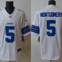 Men's Detroit Lions David Montgomery #5 White Game Player Jersey
