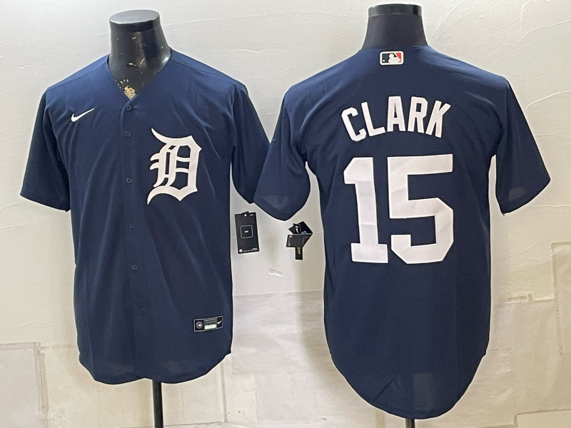 Men's Detroit Tigers Max Clark #15 Navy Replica Player Jersey
