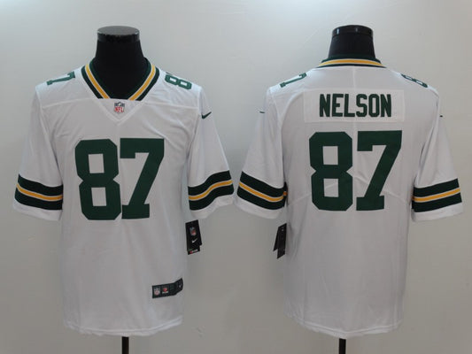 Men's Green Bay Packers Jordy Nelson #87 White Game Player Jersey1