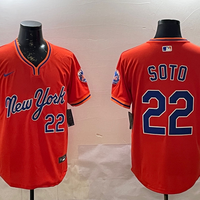 Men's New York Mets Juan Soto #22 Orange Replica Player Jersey1