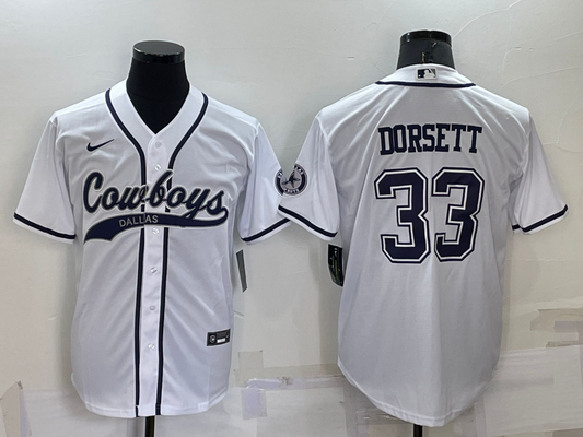 Men's Dallas Cowboys Tony Dorsett #33 White Game Jersey1 Joint Edition