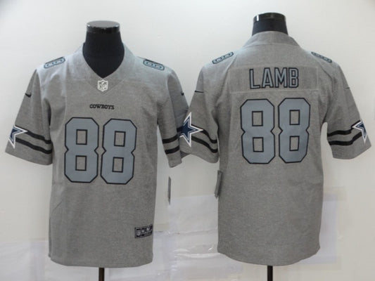 Men's Dallas Cowboys CeeDee Lamb #88 Gray Player Game Jersey1