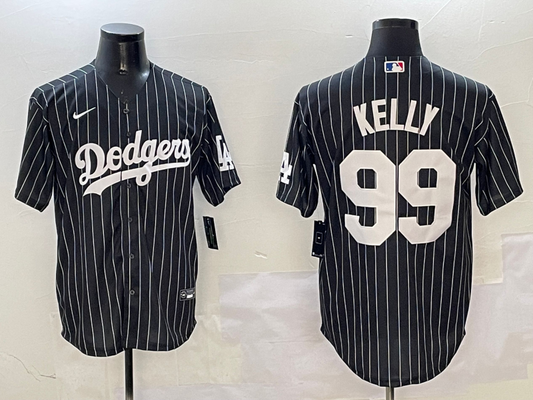 Men's Los Angeles Dodgers Joe Kelly #99 Black Alternate Limited Player Jersey1