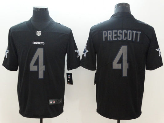 Men's Dallas Cowboys Dak Prescott #4 Black Alternate Player Game Jersey1