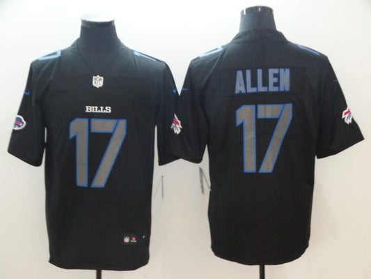 Men's Buffalo Bills Josh Allen #17 Black Authentic Game Jersey1