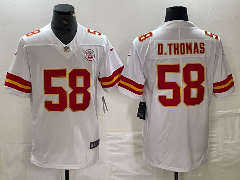 Derrick Thomas #58 Kansas City Chiefs White Game Player Jersey - JerseysFreak