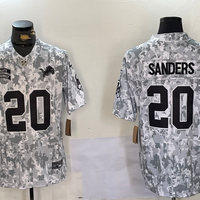 Men's Detroit Lions Barry Sanders #20 Arctic Camo 2024 Salute to Service Retired Player Limited Jersey1