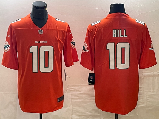 Men's Miami Dolphins Tyreek Hill #10 Orange Game Jersey1