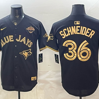 Men's Toronto Blue Jays Davis Schneider #36 Black Replica Player Jersey