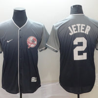 Men's New York Yankees Derek Jeter #2 Gray Stitched Jersey1