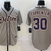 Men's Detroit Tigers Kerry Carpenter #30 Gray Replica Player Jersey1