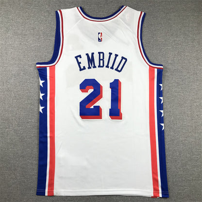 Men's Philadelphia 76ers Joel Embiid #21 White Swingman Jersey1