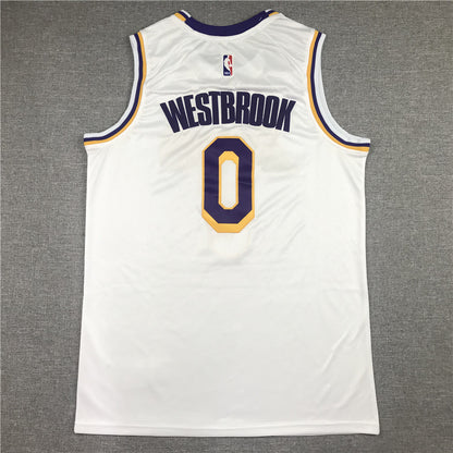 Men's Los Angeles Lakers Russell Westbrook #0 NBA White 2020/21 Swingman Jersey1