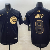 Men's Chicago Cubs Ian Happ #8 Black Limited Player Jersey