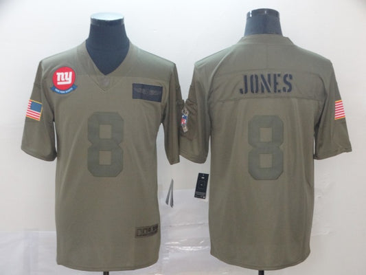 Men's New York Giants Daniel Jones #8 Brown Game Jersey1