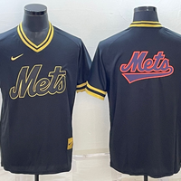 Men's New York Mets1 Black Replica Team Jersey