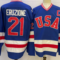 Men's USA Hockey Mike Eruzione #21 Blue Player Jersey