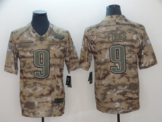 Men's Philadelphia Eagles Nick Foles #9 Camouflage Game Jersey1