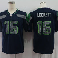 Men's Seattle Seahawks Tyler Lockett #16 Navy Game Jersey