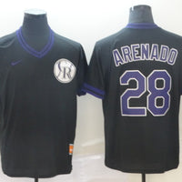 Men's Colorado Rockies Nolan Arenado #28 Black Replica Player Jersey1