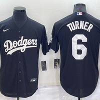 Men's Los Angeles Dodgers Trea Turner #6 Black Replica Baseball Jersey1