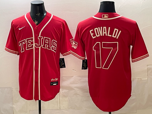 Men's Texas Rangers Nathan Eovaldi #17 Red 2026 City Connect Stadium Jersey