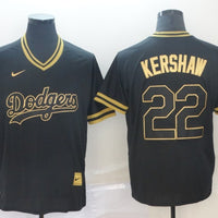 Men's Los Angeles Dodgers Clayton Kershaw #22 Black Fashion Stitched Jersey1