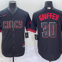 Men's Cincinnati Reds Ken Griffey Jr. #30 Black 2023 City Connect Replica Player Jersey1