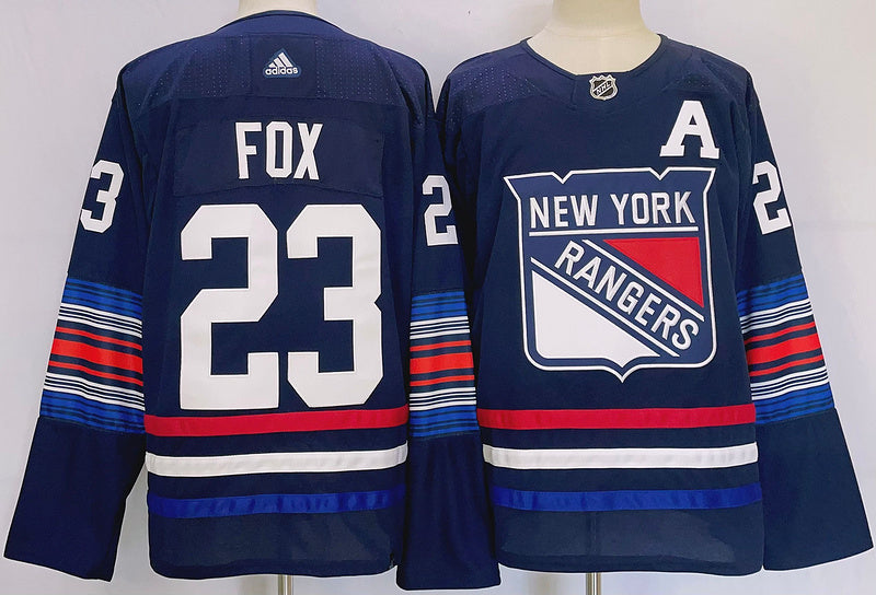 Men's New York Rangers Adam Fox #23 Blue Player Jersey1