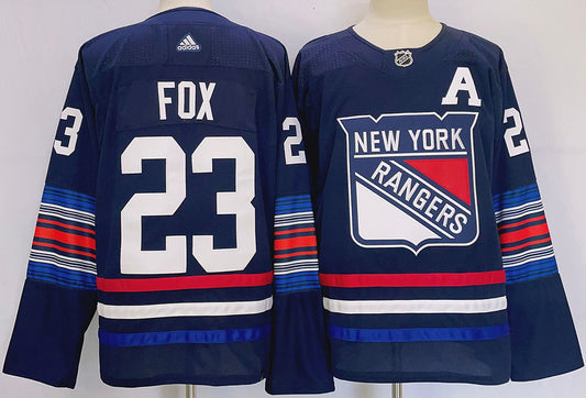 Men's New York Rangers Adam Fox #23 Blue Player Jersey1