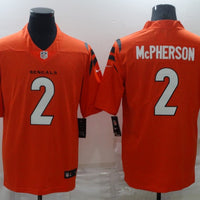 Men's Cincinnati Bengals Evan McPherson #2 Orange Game Jersey2