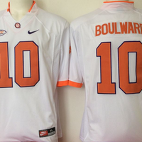 Men's Clemson Tigers Ben Boulware #10 White Player Game Jersey
