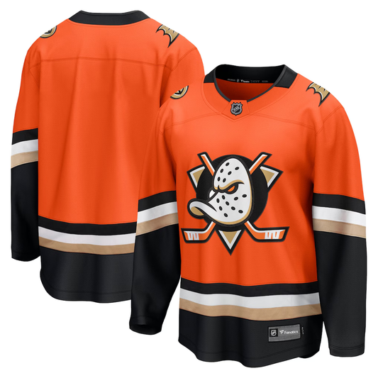 Men's Anaheim Ducks Fanatics Orange Home Breakaway Blank Jersey
