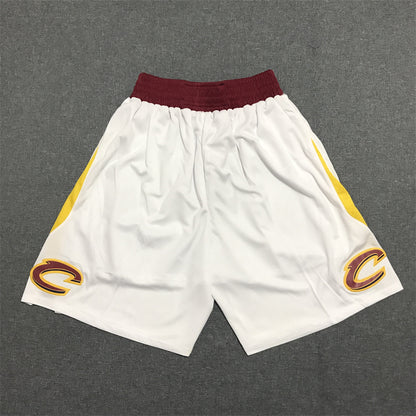 Men's Cleveland Cavaliers White Basketball Shorts1