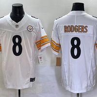 Men's Pittsburgh Steelers Aaron Rodgers #8 White Game Jersey2