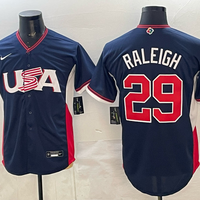 Men's USA Baseball Cal Raleigh #29 Navy 2026 World Baseball Classic Stadium Jersey