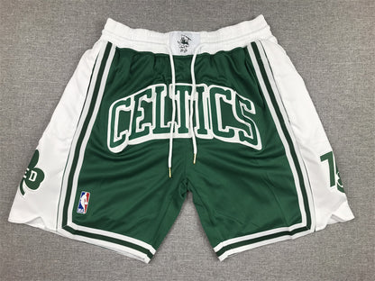 Men's Boston Celtics Green/White City Edition Basketball Shorts1