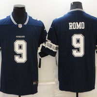 Men's Dallas Cowboys Tony Romo #9 Navy Game Player Jersey1