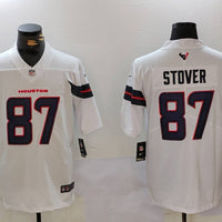 Men's Houston Texans Cade Stover #87 White Game Jersey